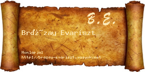 Brázay Evariszt névjegykártya